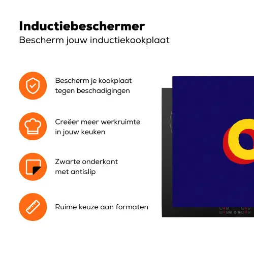 Blauw - Geel - OH - Schaduw Inductie beschermer vinyl 3mm klein -zzzzzzz-td-ups