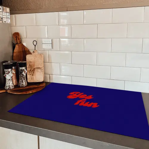 Blauw - Rood - Yes fun - 3D Inductie beschermer vinyl 3mm klein -sfeer3