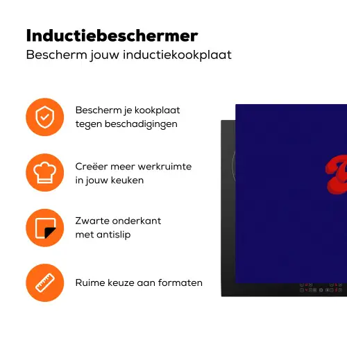 Blauw - Rood - Yes fun - 3D Inductie beschermer vinyl 3mm klein -zzzzzzz-td-ups