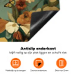 Bloemenkrans - Vrouwengezicht - Zonnebril - Oranje Inductie beschermer vinyl 3mm klein -zzzzzzz-td-onderkant