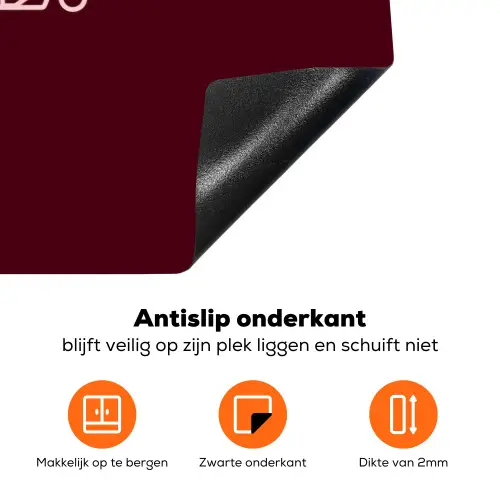 Bordeaux - Nice - minimalistisch Inductie beschermer vinyl 3mm klein -zzzzzzz-td-onderkant
