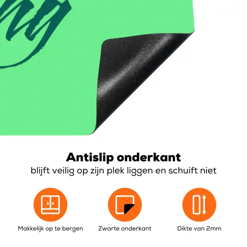 c'est la fucking vie - Groen - Penseelstijl Inductie beschermer vinyl 3mm klein -zzzzzzz-td-onderkant
