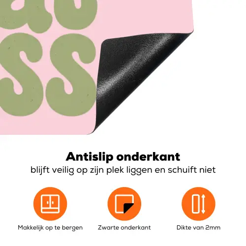 Chase greatness - Groen - Roze - Retro Inductie beschermer vinyl 3mm klein -zzzzzzz-td-onderkant
