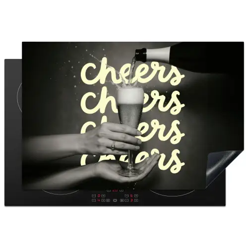 Cheers - Wijn - Zwart - Wit Inductie beschermer vinyl 3mm klein -3d