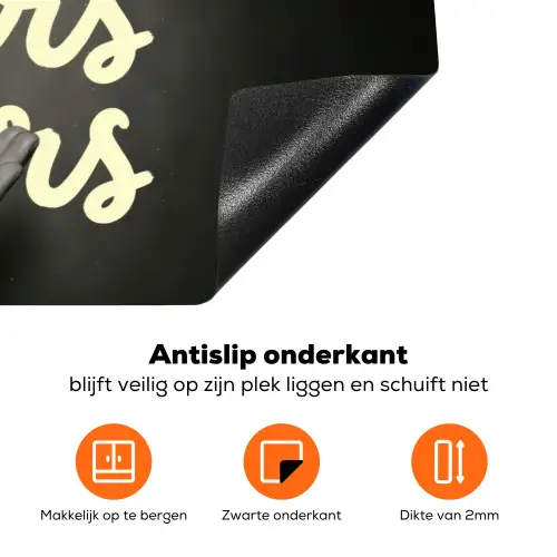 Cheers - Wijn - Zwart - Wit Inductie beschermer vinyl 3mm klein -zzzzzzz-td-onderkant