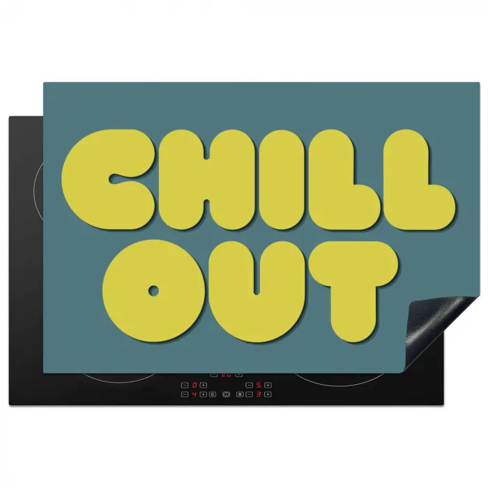 Chill out - Geel - Blauw Inductie beschermer vinyl 3mm klein -3d