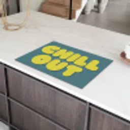 Chill out - Geel - Blauw Inductie beschermer vinyl 3mm klein -sfeer8