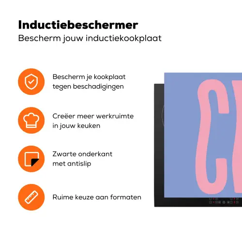 Chill - Roze - Blauw - Golvend Inductie beschermer vinyl 3mm klein -zzzzzzz-td-ups