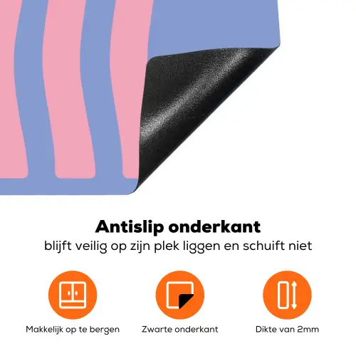 Chill - Roze - Blauw - Golvend Inductie beschermer vinyl 3mm klein -zzzzzzz-td-onderkant
