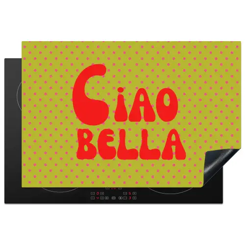 Ciao bella - Rood - Groen - Stippen Inductie beschermer vinyl 3mm klein -3d