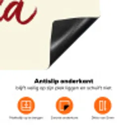 Ciao bella - Rood - Wit - Minimalistisch Inductie beschermer vinyl 3mm klein -zzzzzzz-td-onderkant