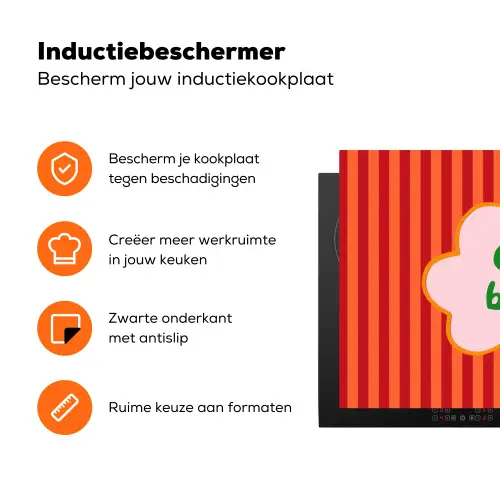Ciao bella - Tekstwolk - Strepen - Oranje Inductie beschermer vinyl 3mm klein -zzzzzzz-td-ups