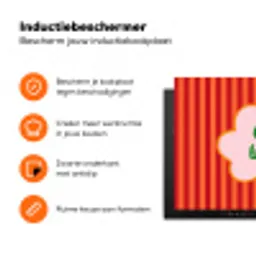 Ciao bella - Tekstwolk - Strepen - Oranje Inductie beschermer vinyl 3mm klein -zzzzzzz-td-ups
