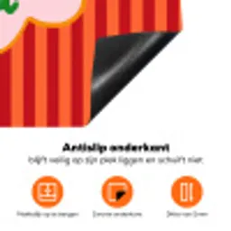 Ciao bella - Tekstwolk - Strepen - Oranje Inductie beschermer vinyl 3mm klein -zzzzzzz-td-onderkant