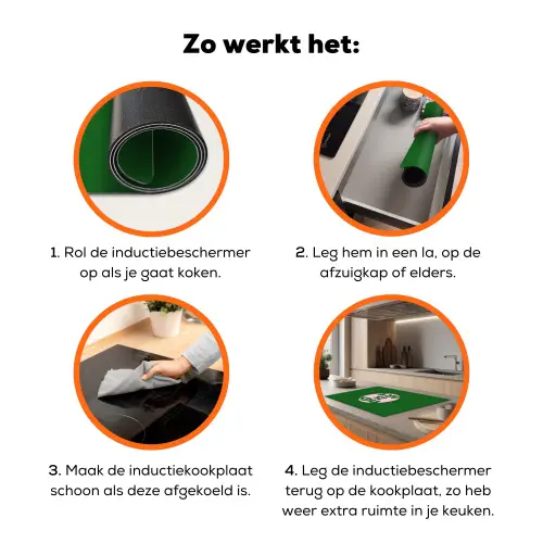 Cirkel - Roze - Tekst - Art Inductie beschermer vinyl 3mm klein -zzzzzzz-td-werking