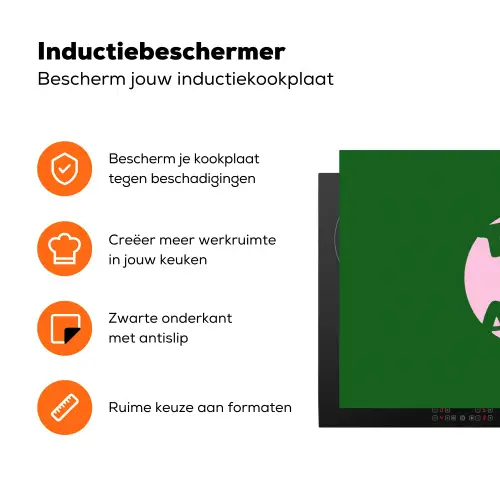 Cirkel - Roze - Tekst - Art Inductie beschermer vinyl 3mm klein -zzzzzzz-td-ups