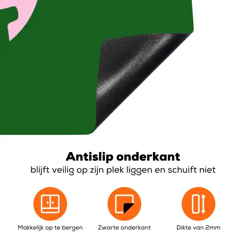 Cirkel - Roze - Tekst - Art Inductie beschermer vinyl 3mm klein -zzzzzzz-td-onderkant