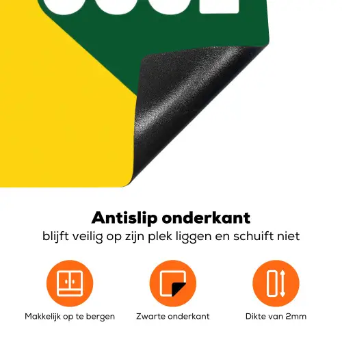 Cool - Geel - Groen Inductie beschermer vinyl 3mm klein -zzzzzzz-td-onderkant