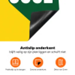 Cool - Geel - Groen Inductie beschermer vinyl 3mm klein -zzzzzzz-td-onderkant
