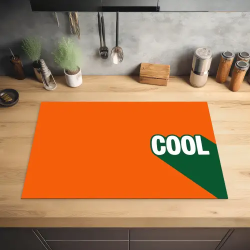 Cool - Oranje - Groen Inductie beschermer vinyl 3mm klein -sfeer5