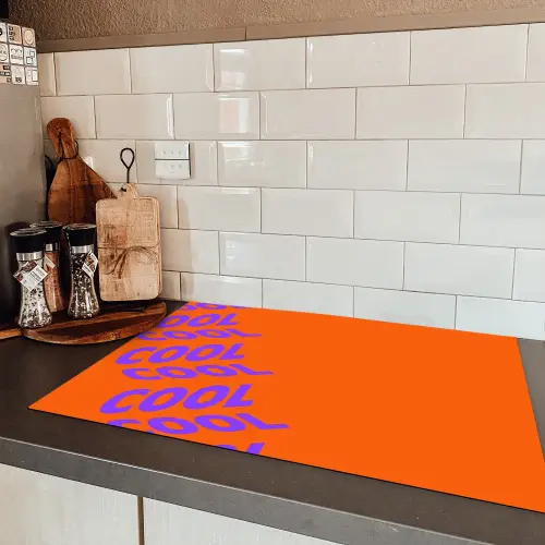 Cool - Paars - Oranje Inductie beschermer vinyl 3mm klein -sfeer3