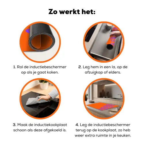 Cool - Paars - Oranje Inductie beschermer vinyl 3mm klein -zzzzzzz-td-werking