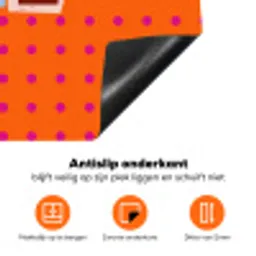 Cool - Stippen - Oranje Inductie beschermer vinyl 3mm klein -zzzzzzz-td-onderkant