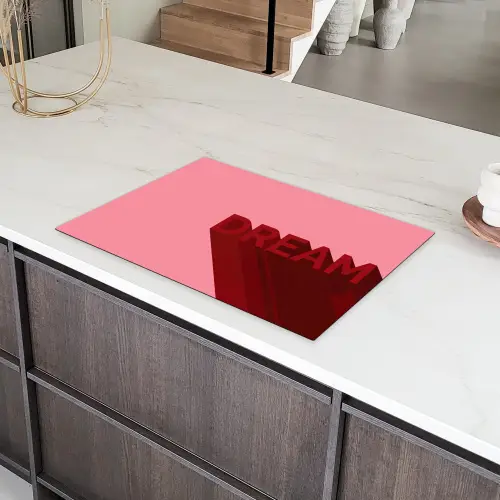 Dream - 3D - Rood - Roze Inductie beschermer vinyl 3mm klein -sfeer8