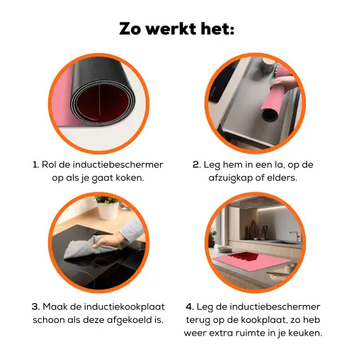 Dream - 3D - Rood - Roze Inductie beschermer vinyl 3mm klein -zzzzzzz-td-werking