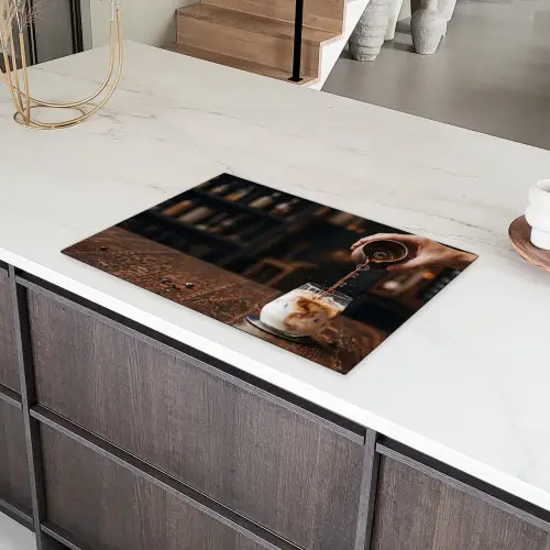 Espresso - Melk - Café Inductie beschermer vinyl 3mm klein -sfeer8
