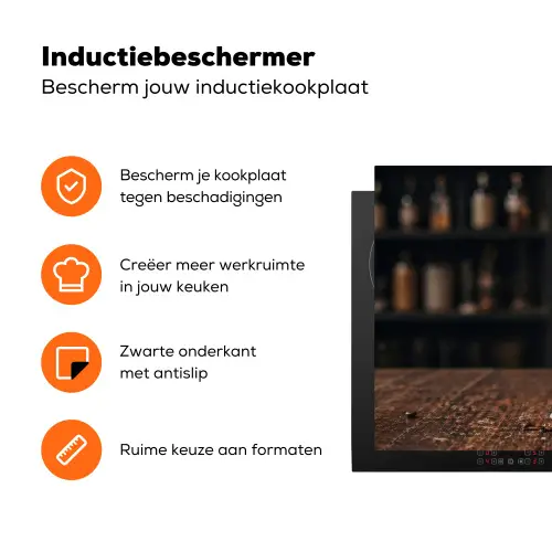 Espresso - Melk - Café Inductie beschermer vinyl 3mm klein -zzzzzzz-td-ups