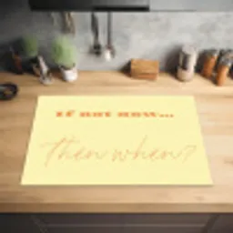 Geel - Oranje - if not now then when Inductie beschermer vinyl 3mm klein -sfeer5