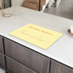 Geel - Oranje - if not now then when Inductie beschermer vinyl 3mm klein -sfeer8