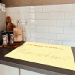 Geel - Oranje - if not now then when Inductie beschermer vinyl 3mm klein -sfeer3