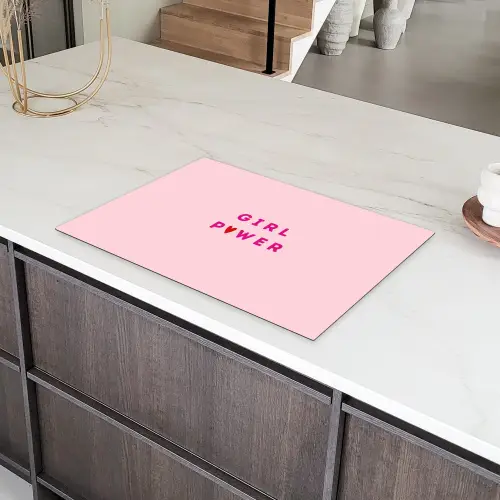 Girl power - Roze - Hartje Inductie beschermer vinyl 3mm klein -sfeer8