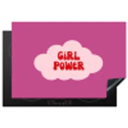 Girl power - Wolk - Roze Inductie beschermer vinyl 3mm klein -3d