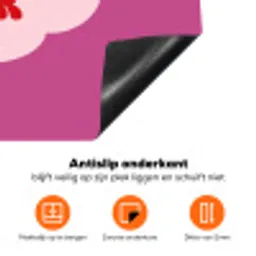 Girl power - Wolk - Roze Inductie beschermer vinyl 3mm klein -zzzzzzz-td-onderkant