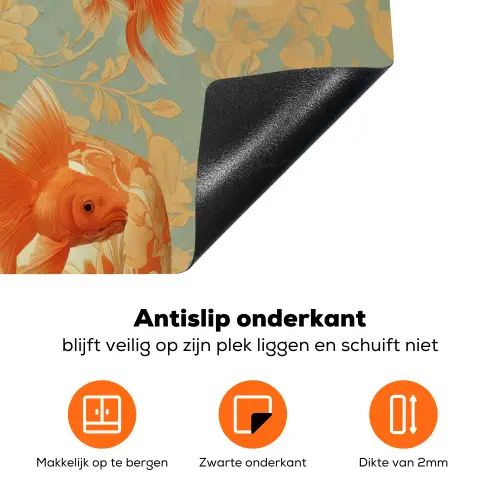 Goudvissen - Oranje - Vrouw - Blond Inductie beschermer vinyl 3mm klein -zzzzzzz-td-onderkant