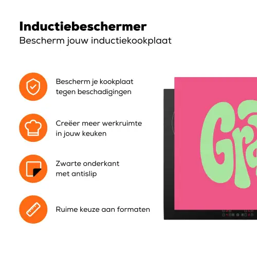 Grateful - Groen - Grafisch - Vloeiend Inductie beschermer vinyl 3mm klein -zzzzzzz-td-ups