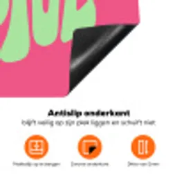 Grateful - Groen - Grafisch - Vloeiend Inductie beschermer vinyl 3mm klein -zzzzzzz-td-onderkant