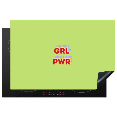 Grl pwr - Groen - Rood - 3D Inductie beschermer vinyl 3mm klein -3d