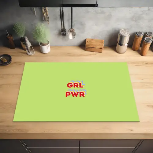 Grl pwr - Groen - Rood - 3D Inductie beschermer vinyl 3mm klein -sfeer5