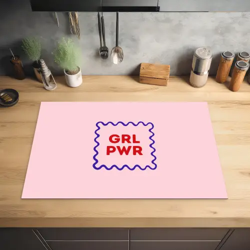 Grl pwr - Roze - Kader Inductie beschermer vinyl 3mm klein -sfeer5