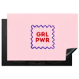 Grl pwr - Roze - Kader Inductie beschermer vinyl 3mm klein -3d