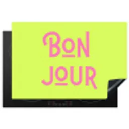 Groen - Roze bonjour - art-deco Inductie beschermer vinyl 3mm klein -3d