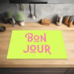 Groen - Roze bonjour - art-deco Inductie beschermer vinyl 3mm klein -sfeer5