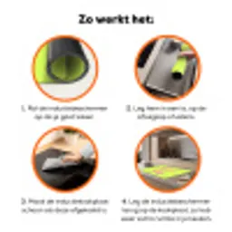 Groen - Roze bonjour - art-deco Inductie beschermer vinyl 3mm klein -zzzzzzz-td-werking