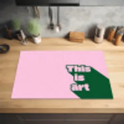 Groen - Teskt - This is art - Roze Inductie beschermer vinyl 3mm klein -sfeer5