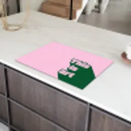 Groen - Teskt - This is art - Roze Inductie beschermer vinyl 3mm klein -sfeer8