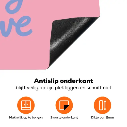 How lucky are we - Klavervier - Roze - Blauw Inductie beschermer vinyl 3mm klein -zzzzzzz-td-onderkant